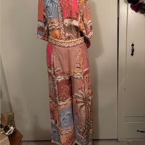 Tropical Print Jumpsuit Ranna gill linen & viscoce